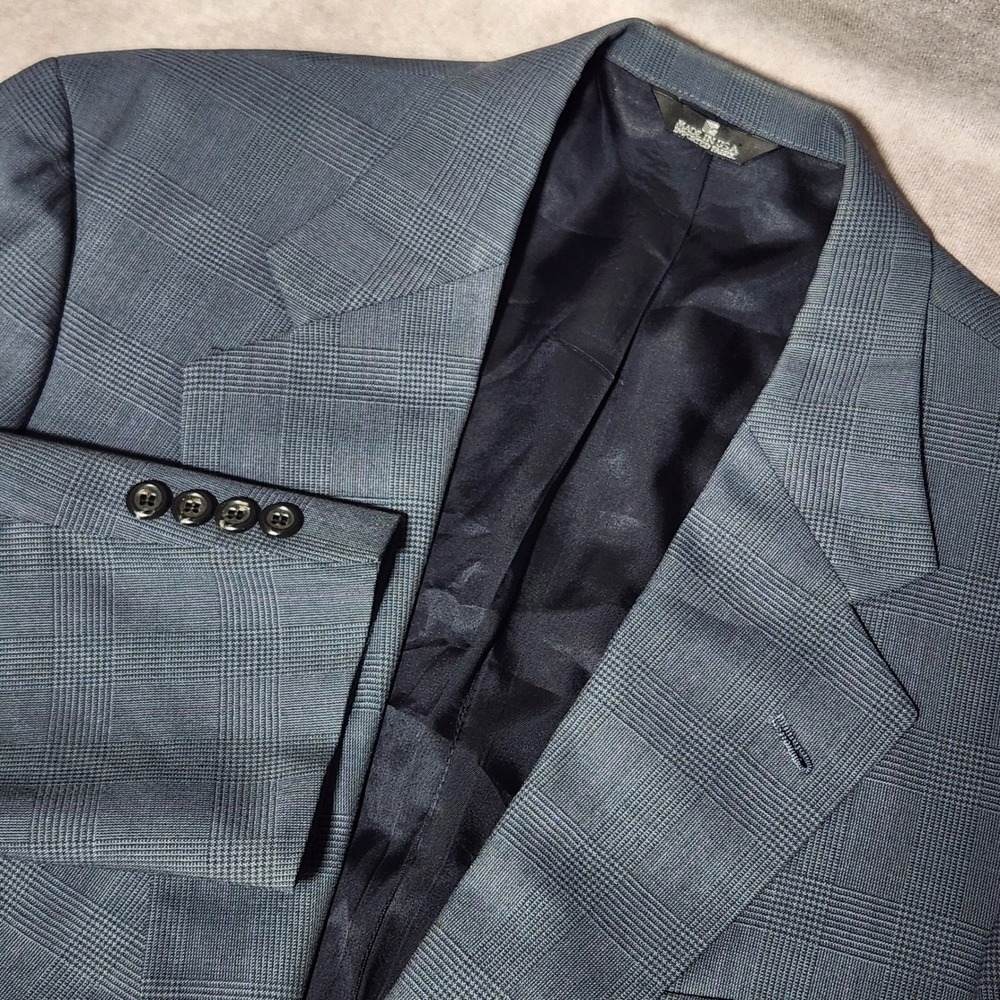 Polo University Club Ralph Lauren Blue Glen Plaid Blazer Sport Coat‎ 42/44 L USA